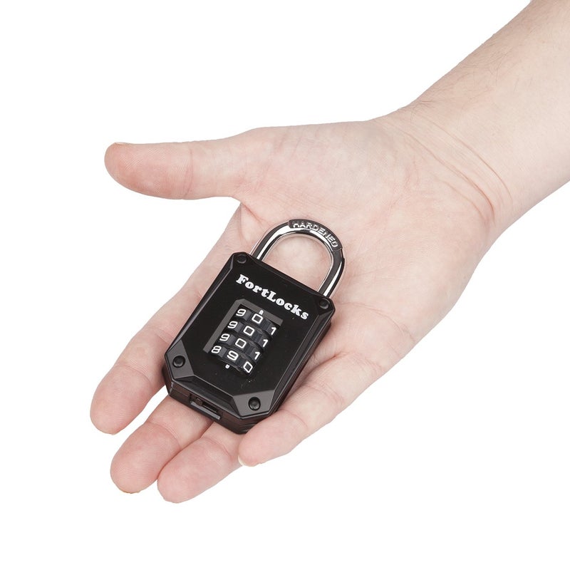 FortLocks 2 Pack Heavy Duty Waterproof Combination Lock - 4 Digit Resettable Black - Image 4